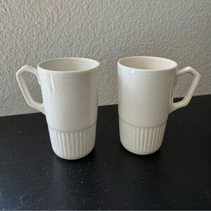 Vintage Adams England Porcelain Double Shot Expresso Cups ~ Set of 2